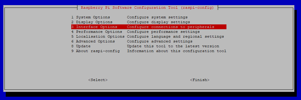 raspi-config interface options