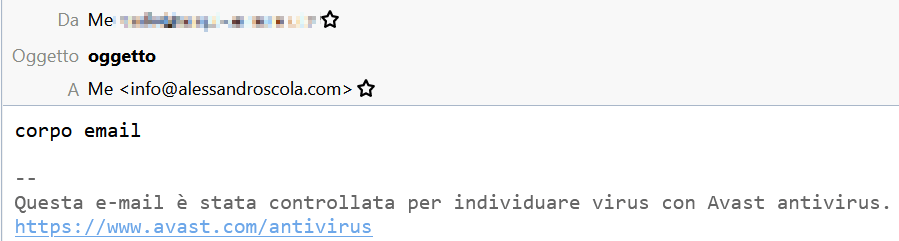 e-mail di prova con blat