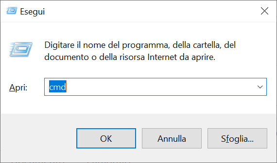 prompt dei comandi di windows