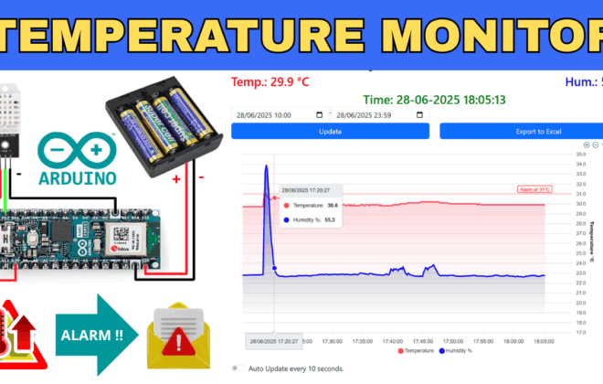 Temperature logger and Alarm System with Arduino