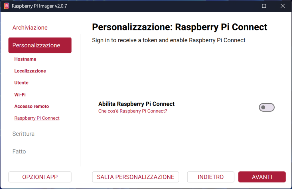 Raspbian pi imager - pi connect
